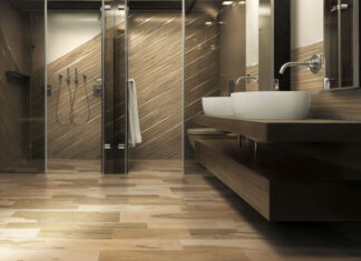 Clean modern master bath